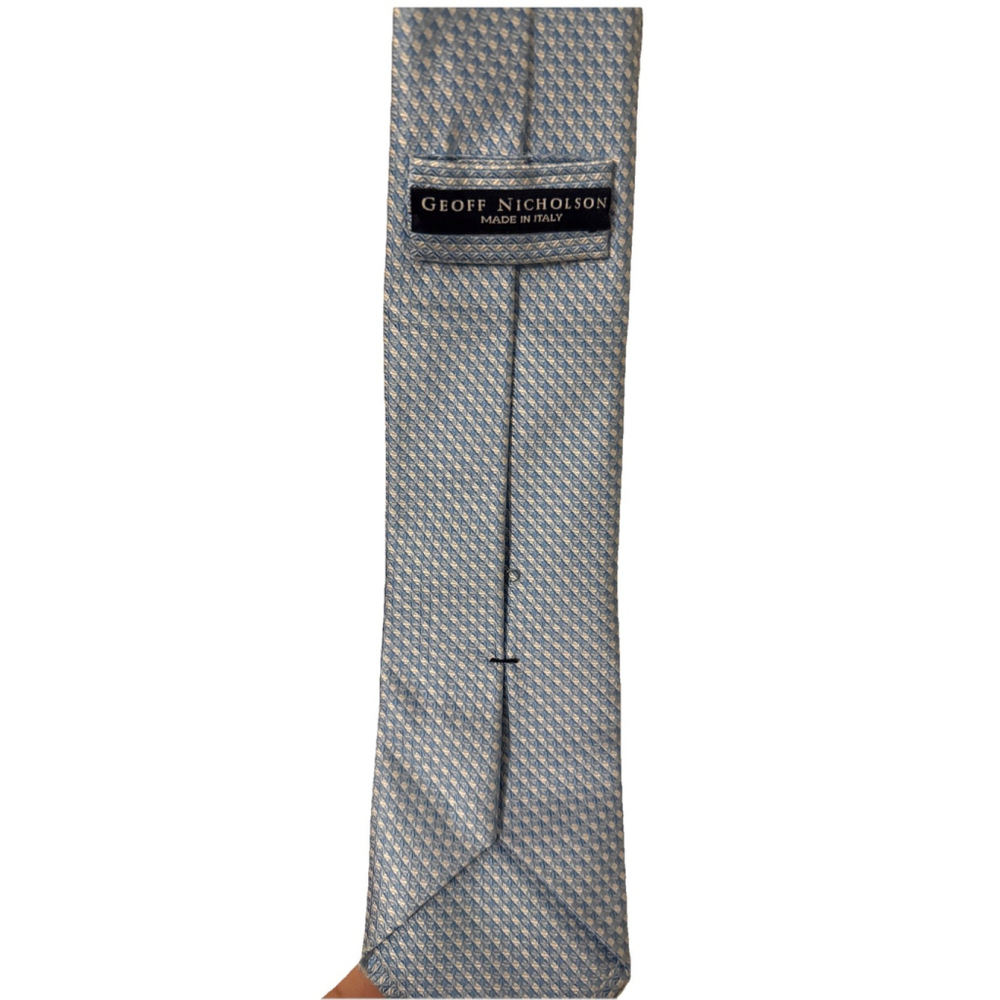 Geoff Nicholson 100% Silk Men’s Tie Light Blue Made In Italy